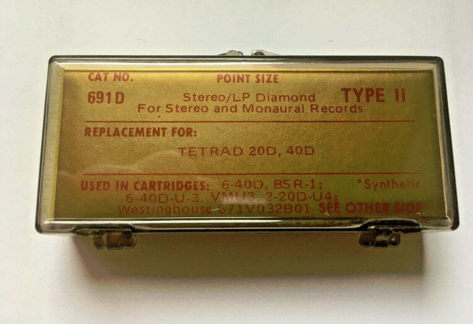PHONOGRAPH RECORD NEEDLE for Tetrad E0 G0 20D Tetrad 40D 20S 40S Recoton 691D