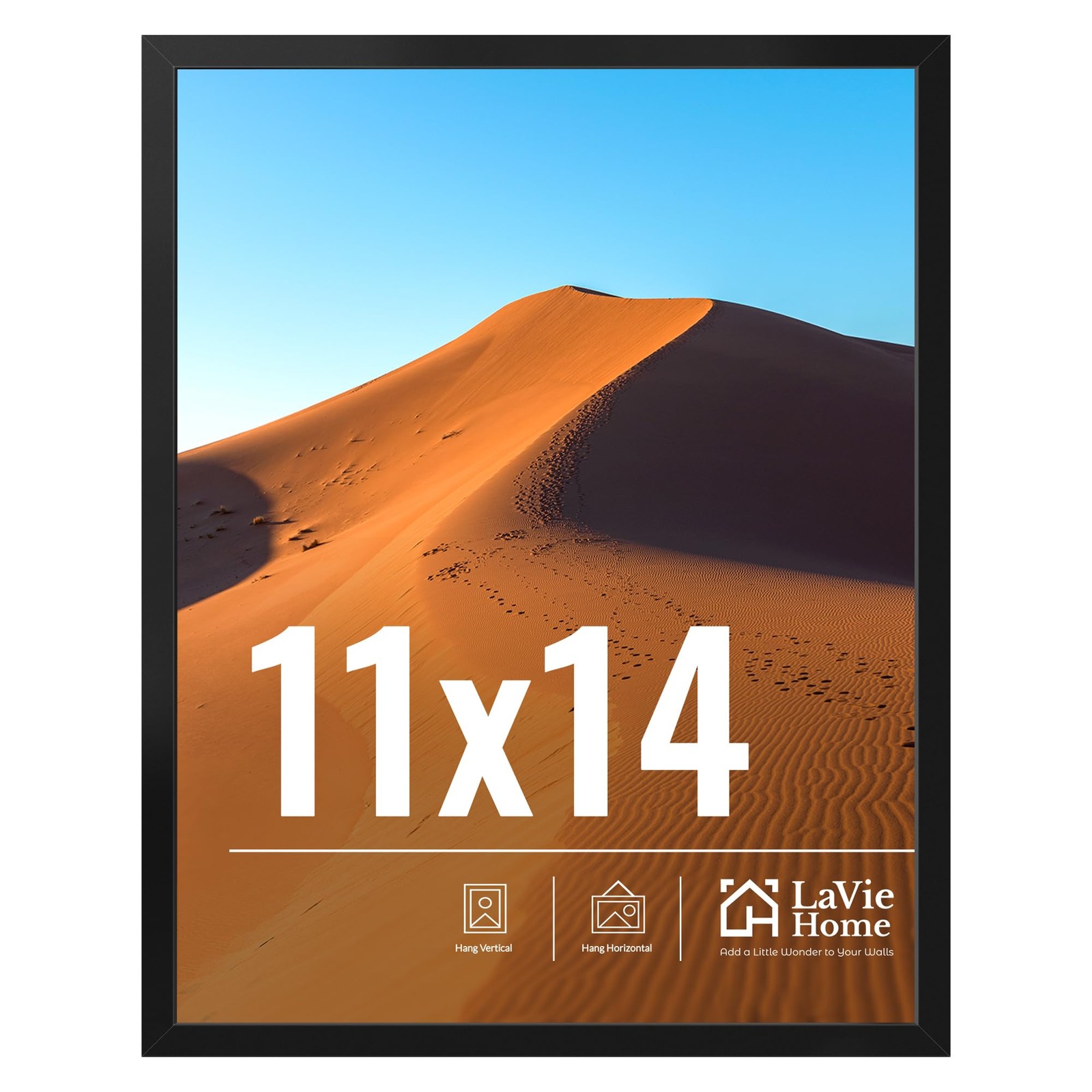 LaVie Home 11×14 Picture Frame for Wall Display, 11 x 14 Black 11×14,