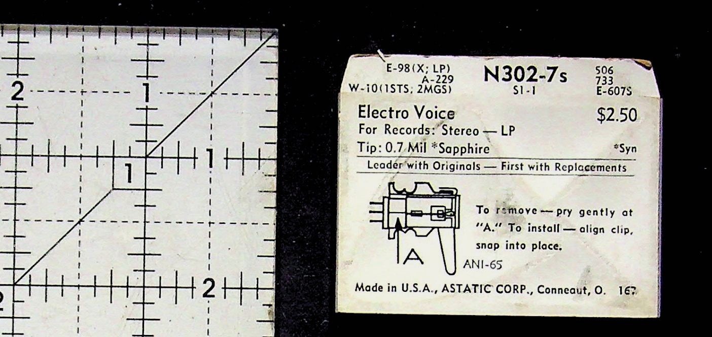 ASTATIC Phonograph Needle N302-7s 0.7 Mil Sapphire NOS Stereo LP