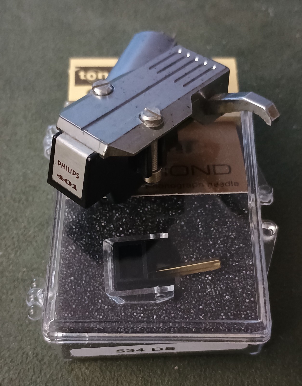 Philips Headshell with Built-in GP 401mkll Head and New Tonar Tip