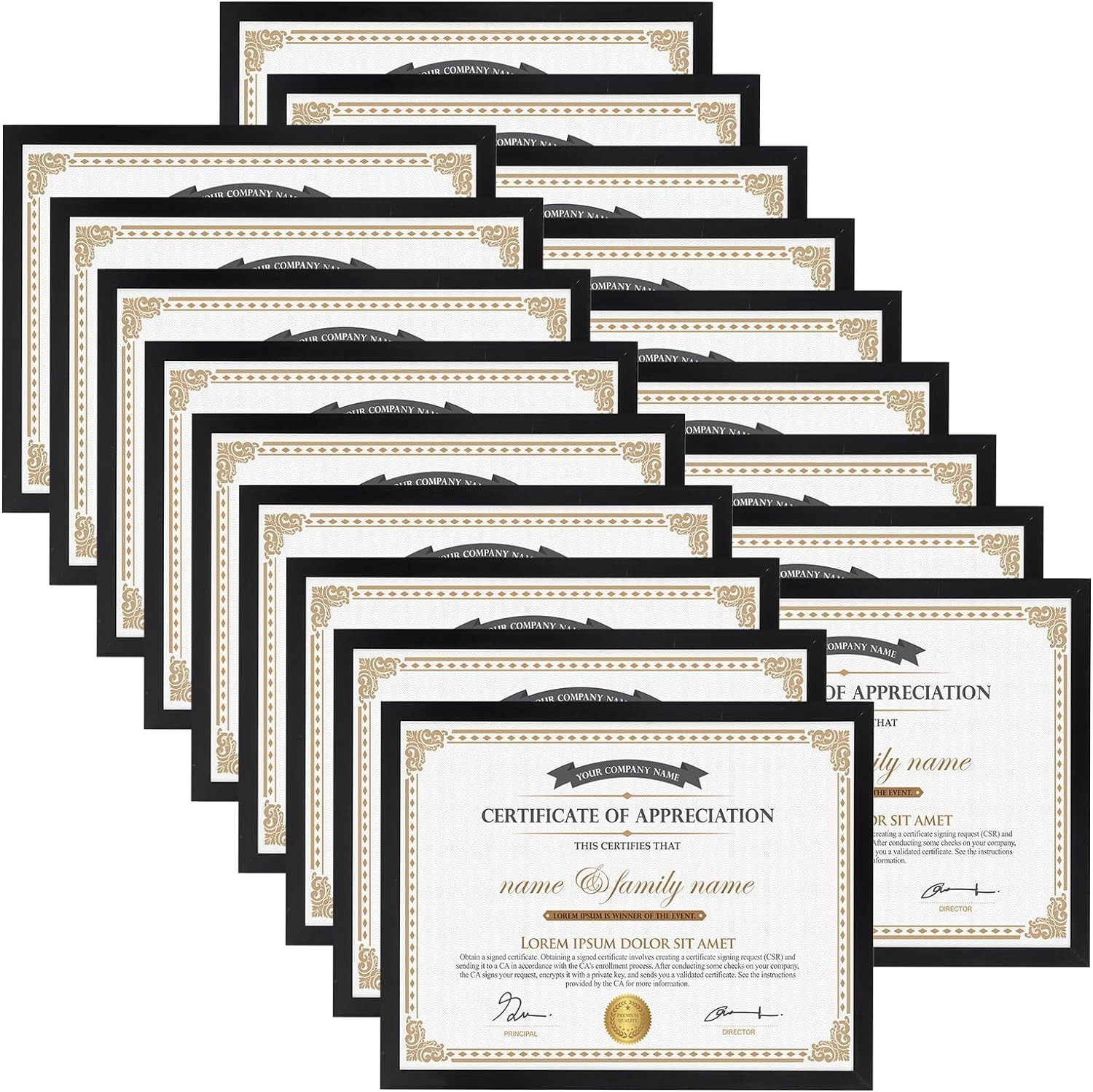 Hoikwo 18 Packs 8.5×11 Black Multi Plastic Picture 8.5×11-18 pack,