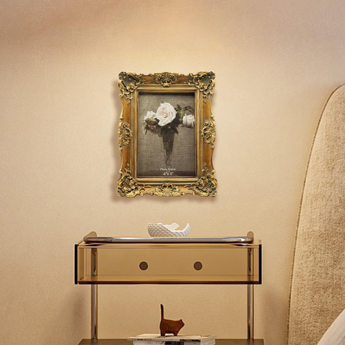 CISOO 4×6 Vintage Picture Frame, Antique Ornate Bronze Gold Photo 4×6,