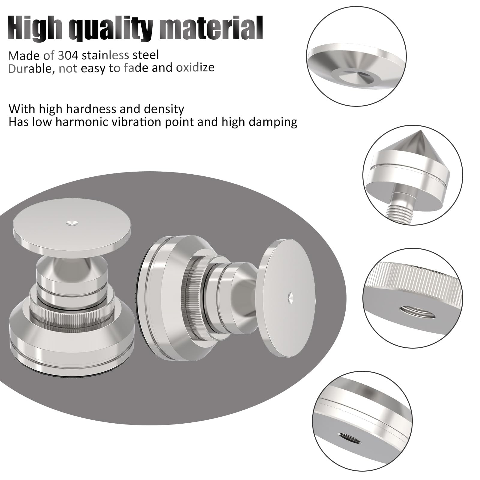 Adjustable Turntable Feet Stainless Steel Speaker Vibration Isolation Spikes&…