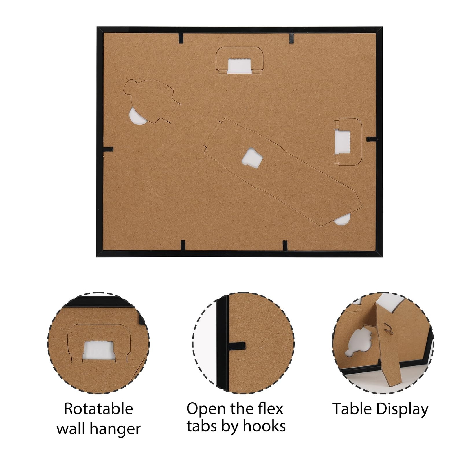 MEBRUDY 8.5 x 11 Picture Frame Set of 6, by 11 8.5×11, Black