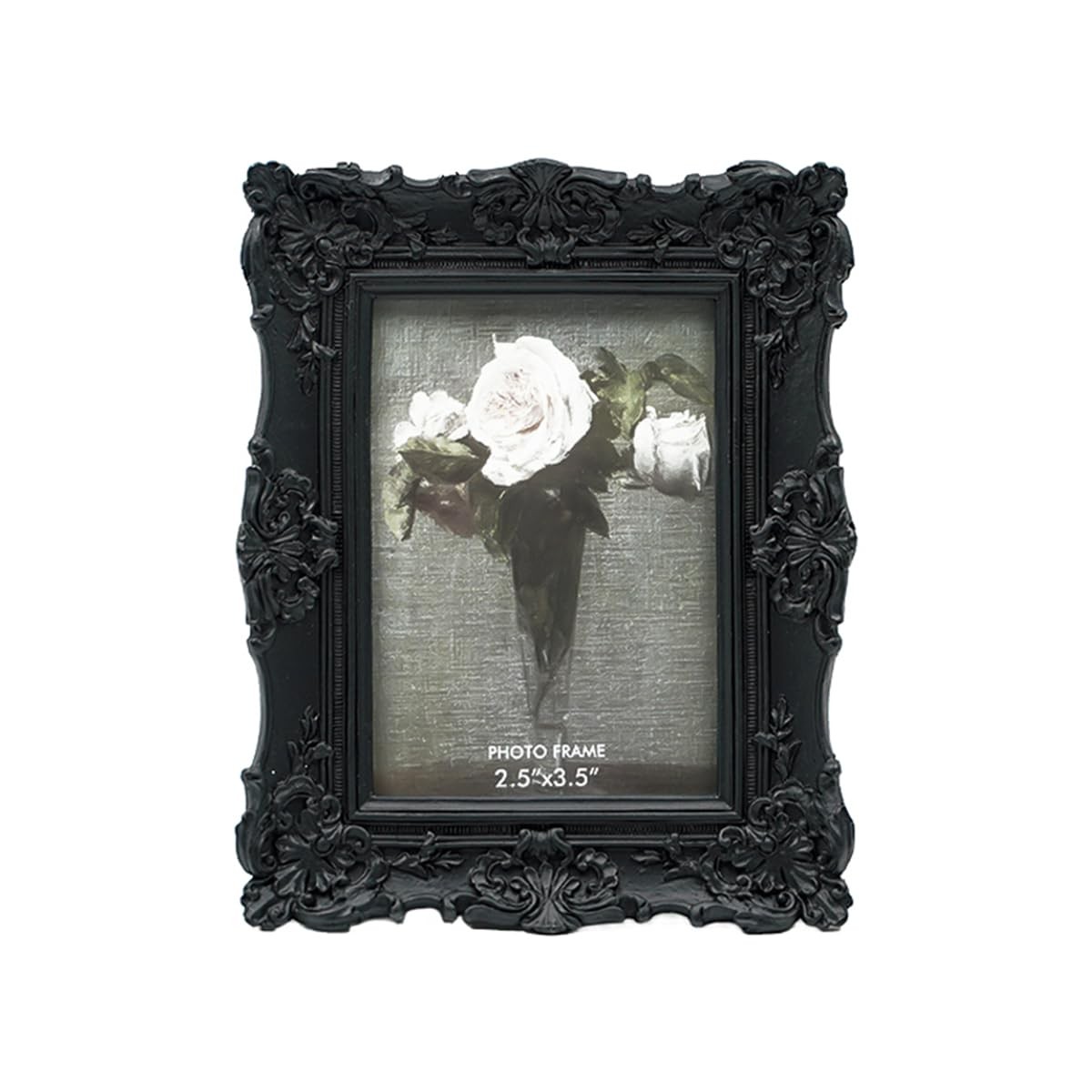 CISOO 2.5×3.5 Vintage Small Picture Frame, Antique Ornate 2.5×3.5, Black