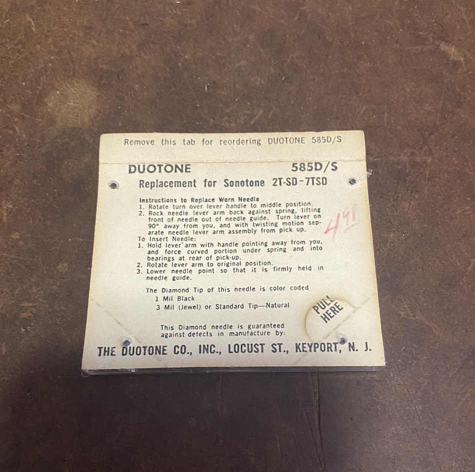 NOS DUOTONE replacement needle stylus 585D 785D/S Sonotone Phonograph Needle