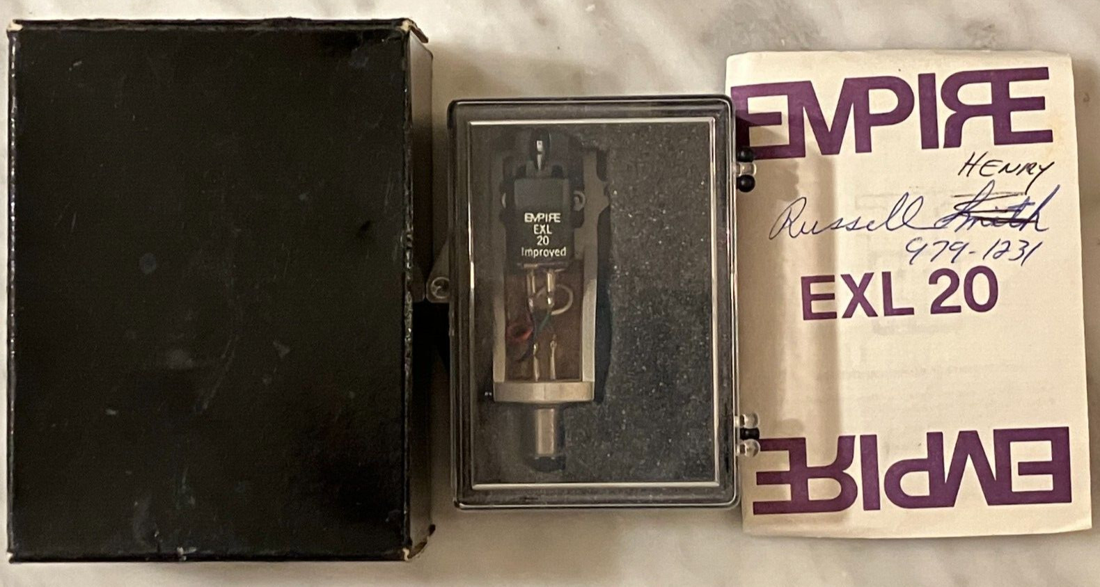 EMPIRE EXL 20 CLASSIC CARTRIDGE & NEW AFTER MARKET STYLUS IN DISPLAY CASE + BOX