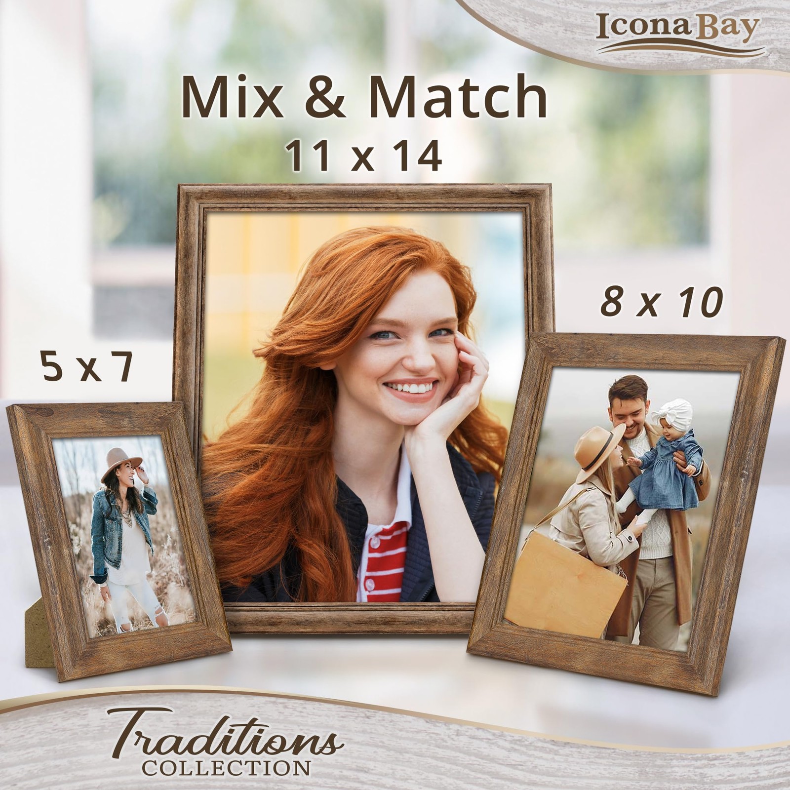 Icona Bay – 11×14 Chestnut Brown Picture Frame – Rustic 11×14,