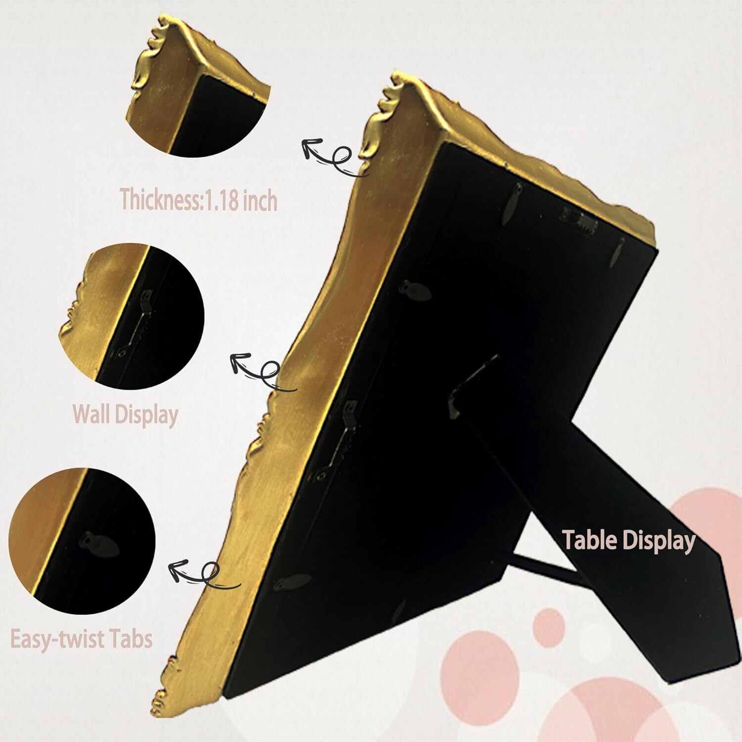 Vintage 8×10 Picture Frame Gold Antique Frames for inch,