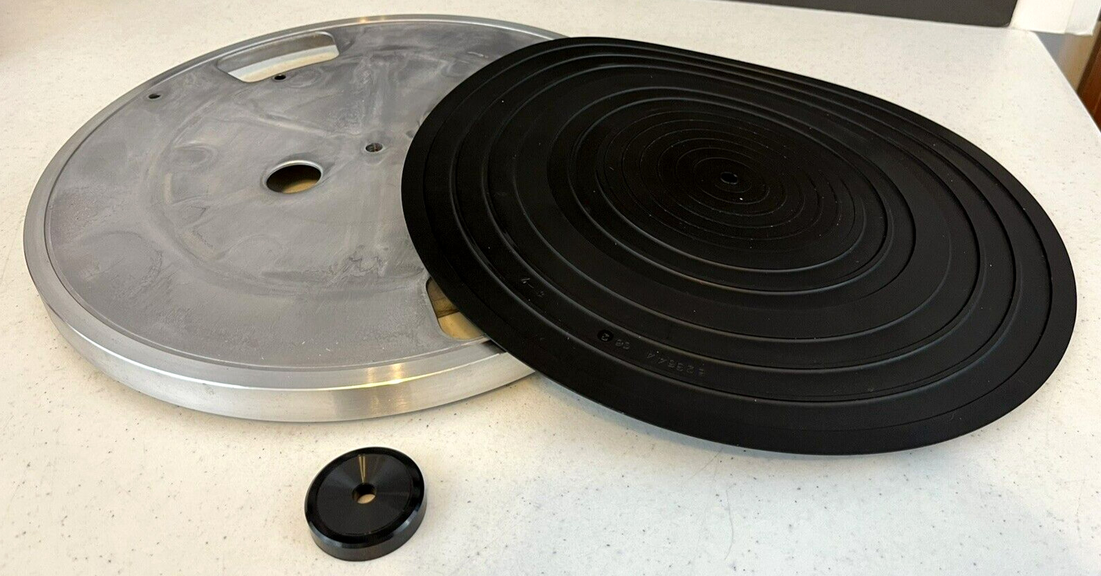 JVC Model L-A21 Turntable Platter E-1971 ~ Platter Mat & 45 RPM Adapter ~ Parts