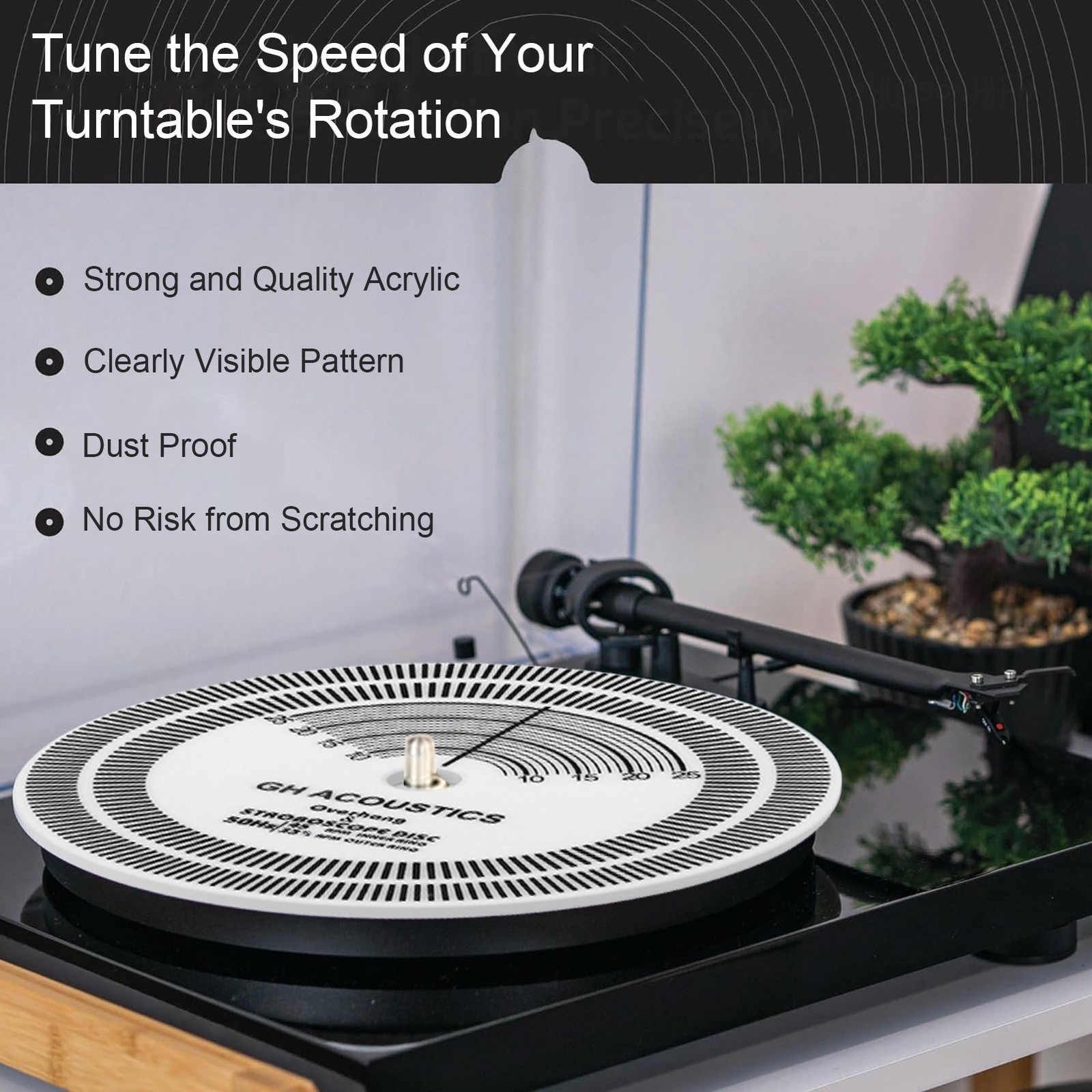 HiFi Turntable Strobe Disc Mat PVC Rotational Speed Detection Turntables Ca FLHV