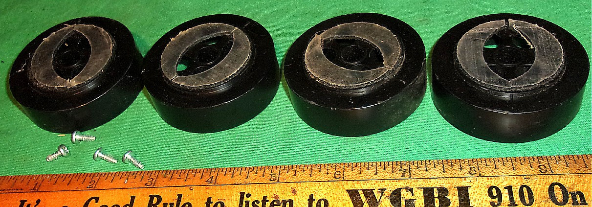 (4) Bottom Feet for Turntable Amp Receiver 2 3/8 Inch Diam. Clean! Fit Many!