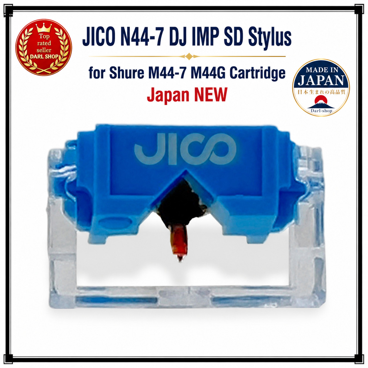 JICO N44-7 DJ IMP SD Stylus for Shure M44-7 M44G Cartridge Japan NEW