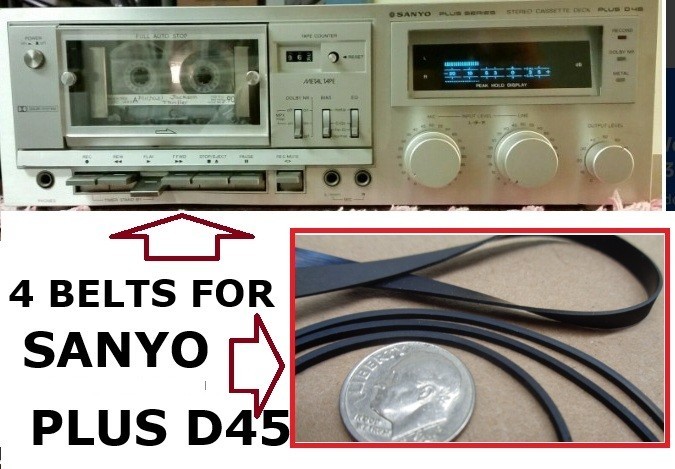 4-PACK OF BELTS FOR SANYO PLUS D45 U.S. SHIPPING (4 NEW BELTs)!