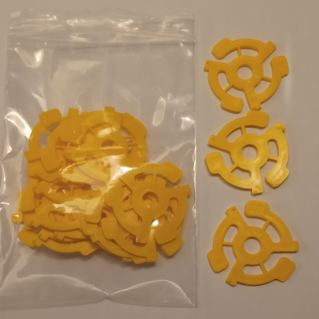 110 PCS Yellow 45 rpm 7″ Record Plastic Adapter Snap-In Inserts Turntable