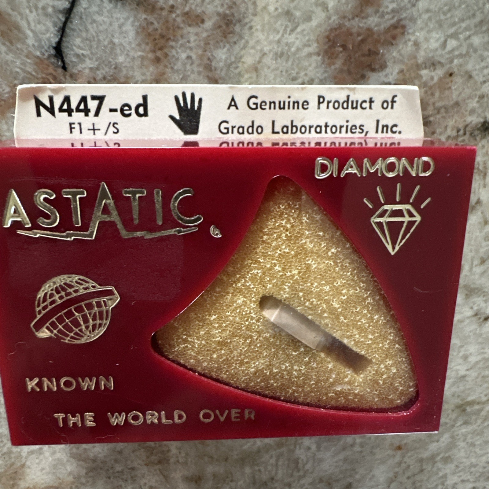 NOS Astatic N447-ed Diamond Stylus For Grado F1+ / S Elliptical Vintage Sealed