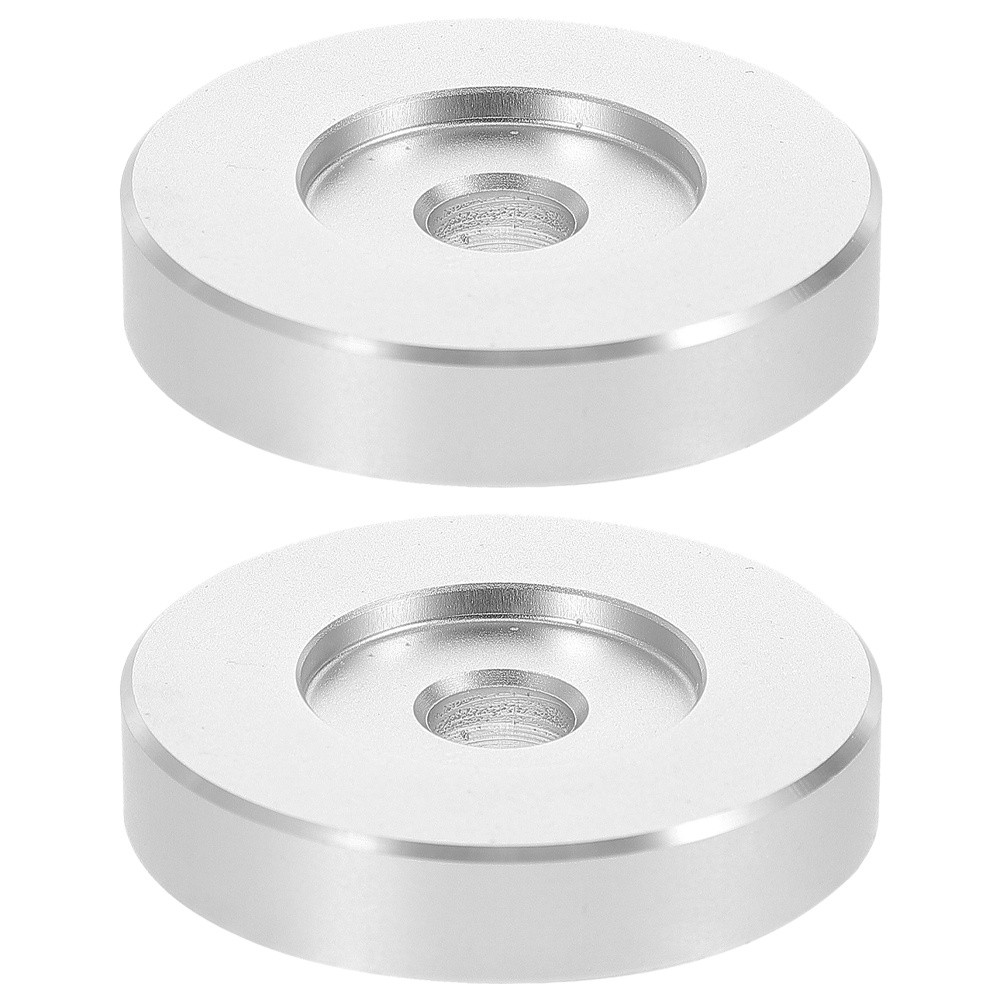 2 Pcs Record Solid Aluminum Adapter 45 Adapters Metal Center Discs