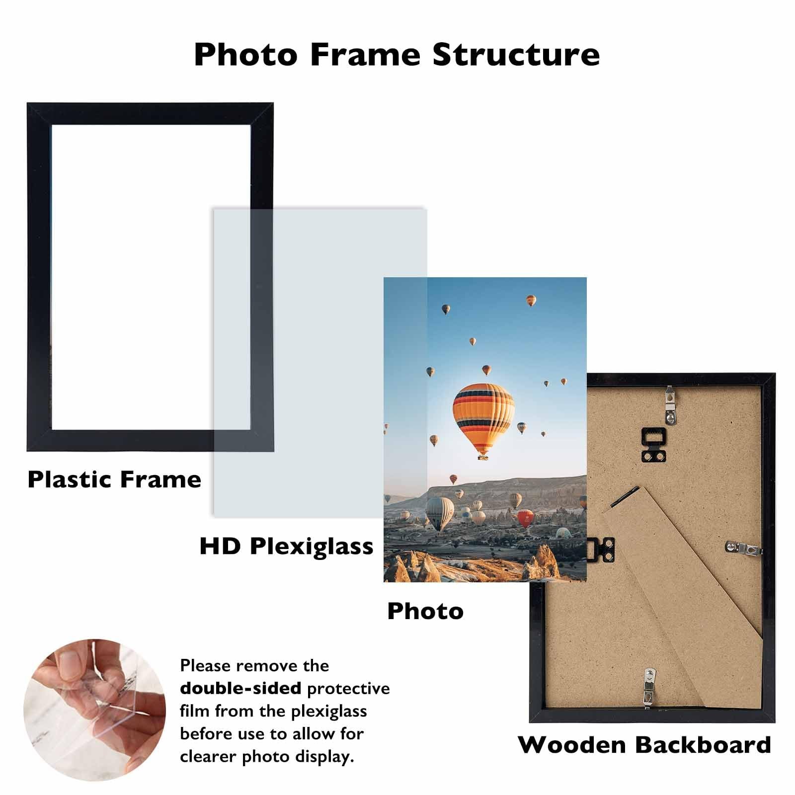 JCJMY 5×8 Picture Frame Black for Wall Hanging or Tabletop, inch,