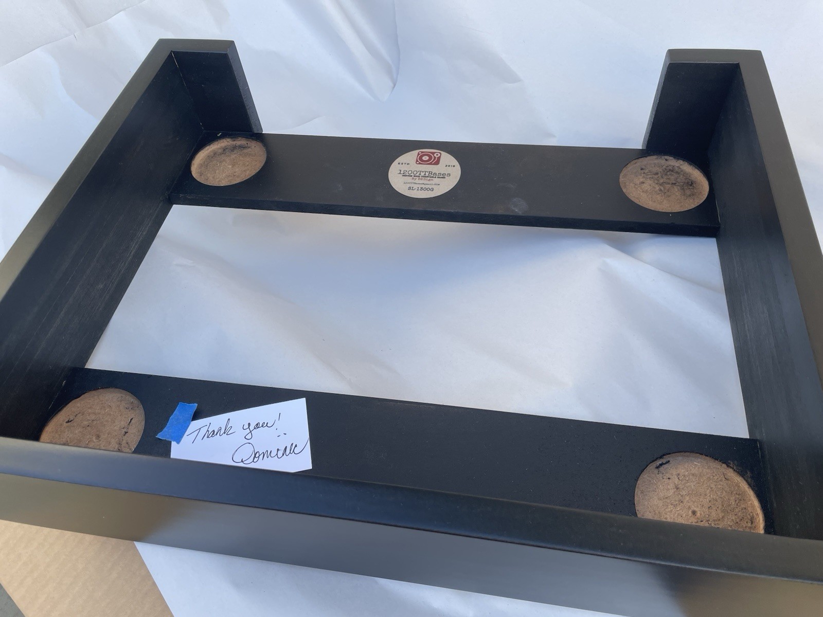 Custom Ebony Stained Wood Turntable Base, Cabinet, Box. Fits Technics SL-1200MK2