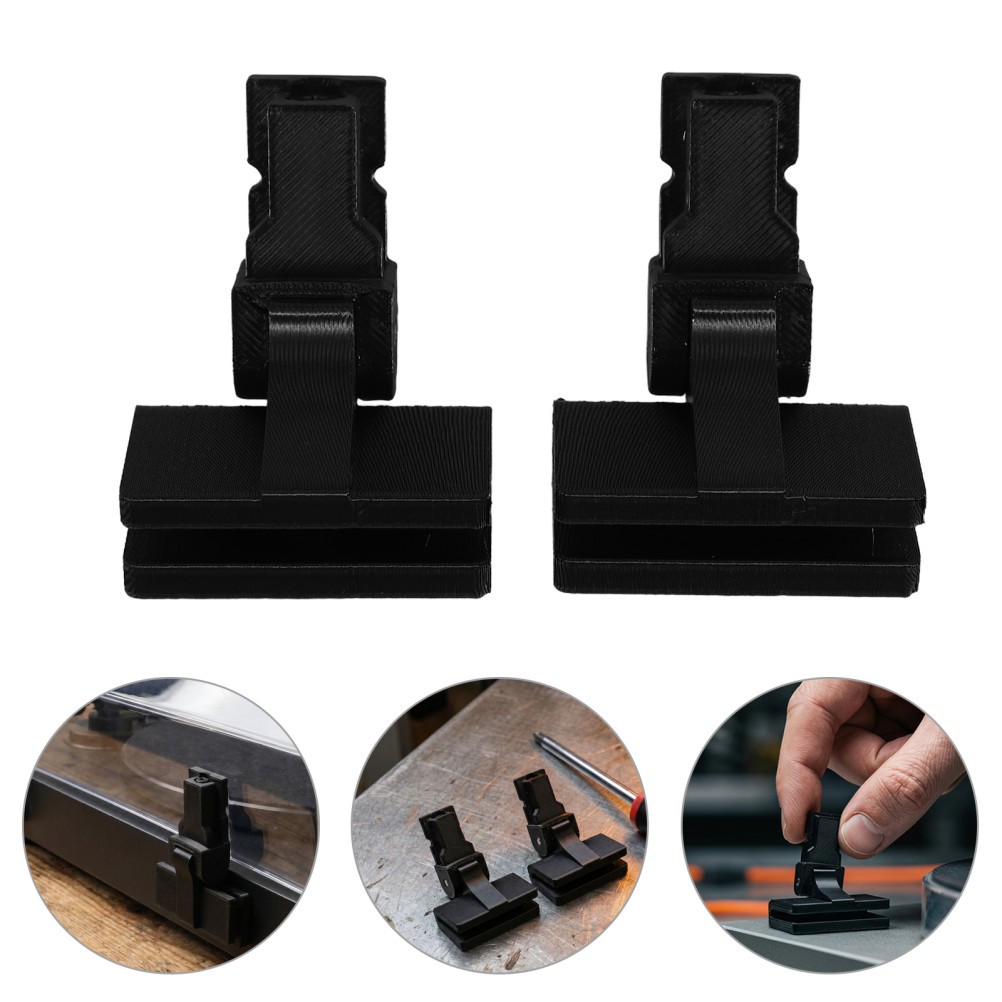 2Pcs Reusable Black Plastic Turntable Lid Hinges for Smooth Vinyl Record Player