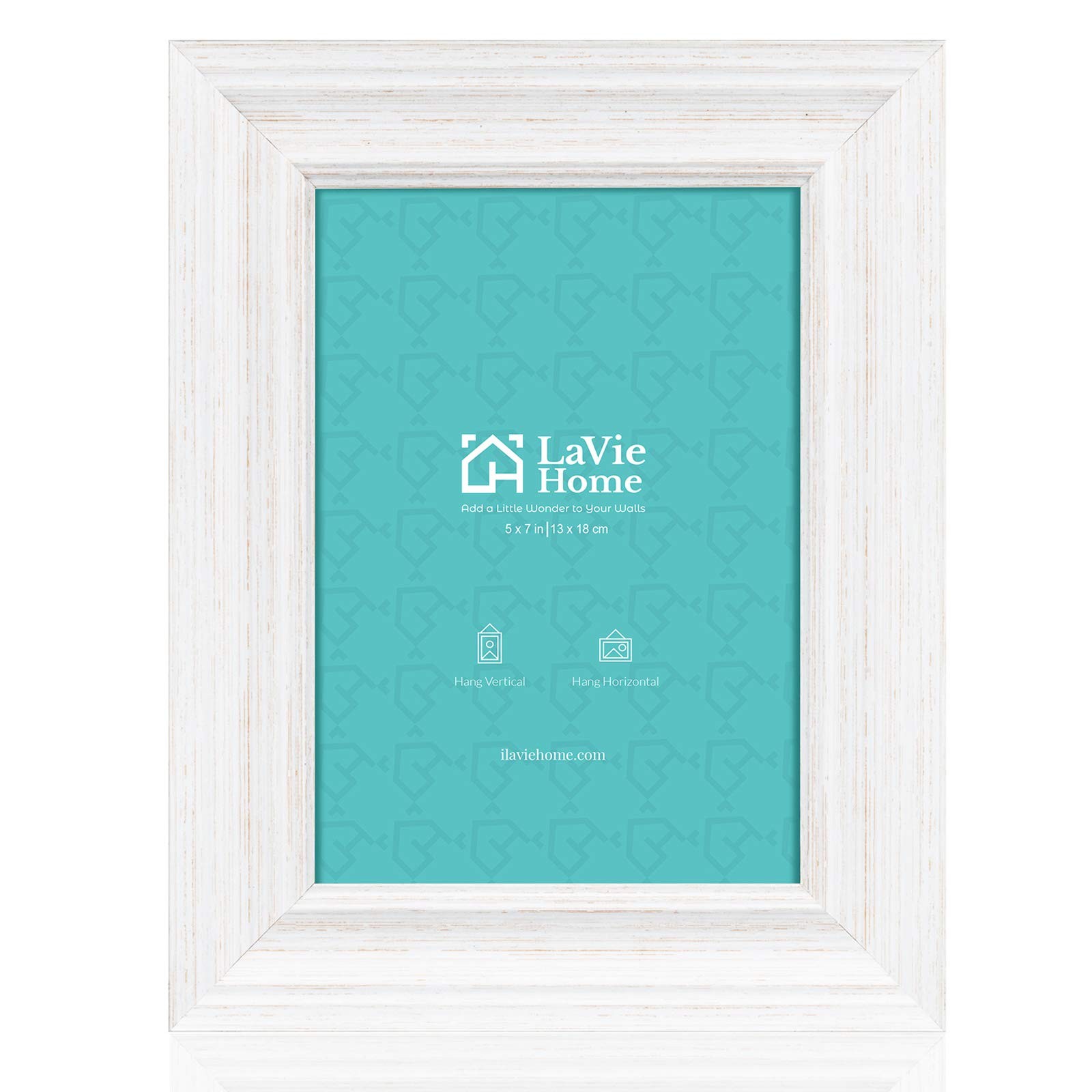 LaVie Home 5×7 Picture Frames (3 Pack, Distressed White 5×7,