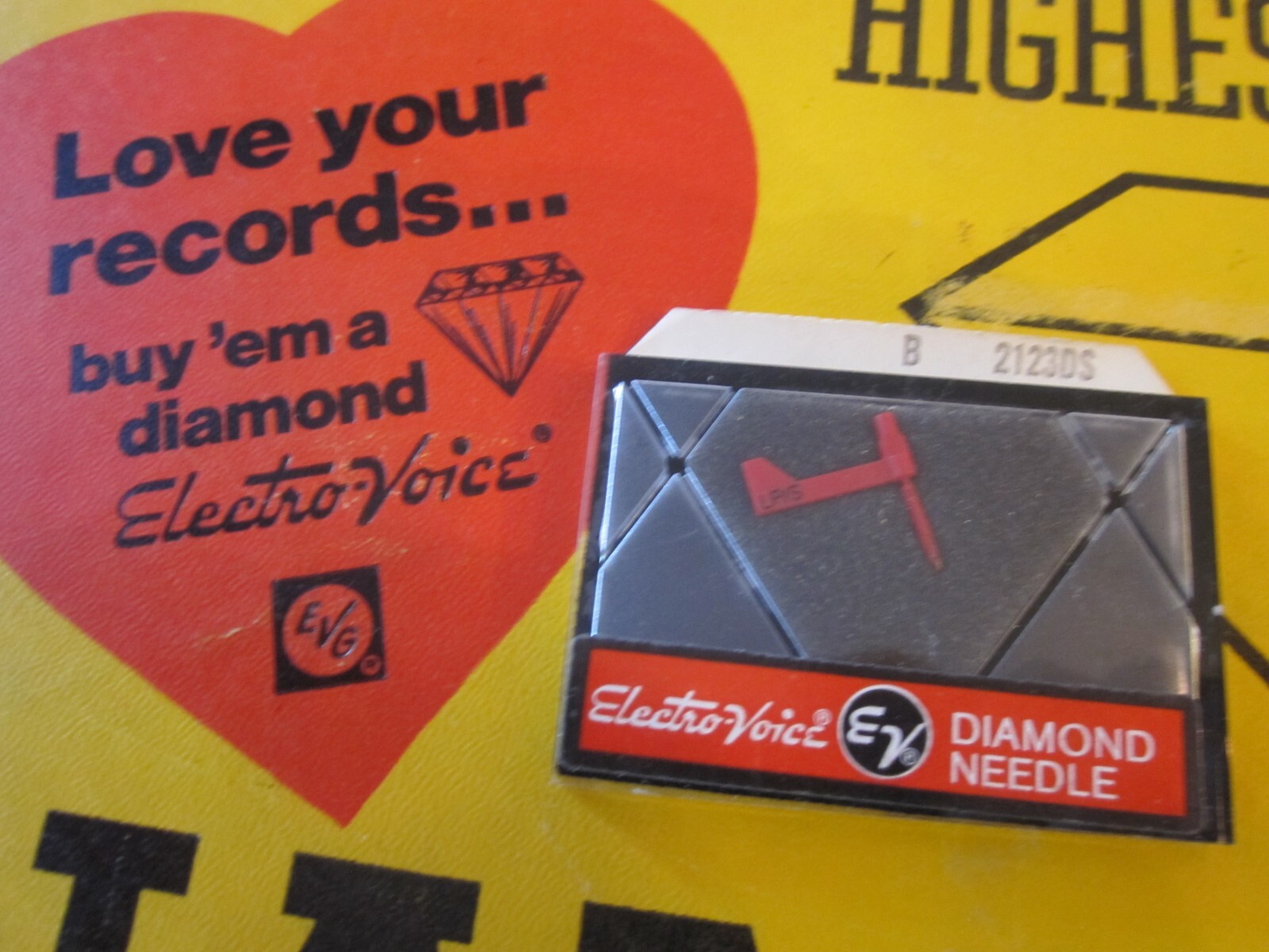 New Electro-Voice Phonograph Diamond Needle B 2123DS Highest Quality Switzerland