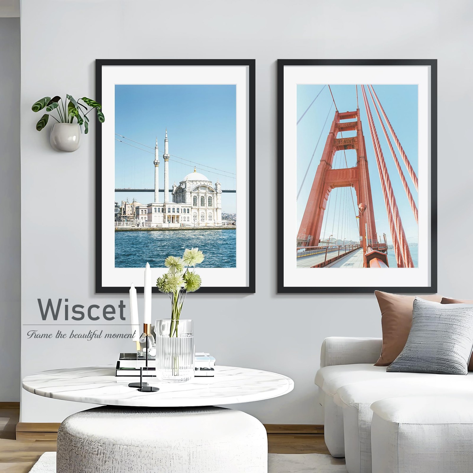 Wiscet 24×36 Poster Frame Set of 4, Display Picture 20×30 with 24×36, Black