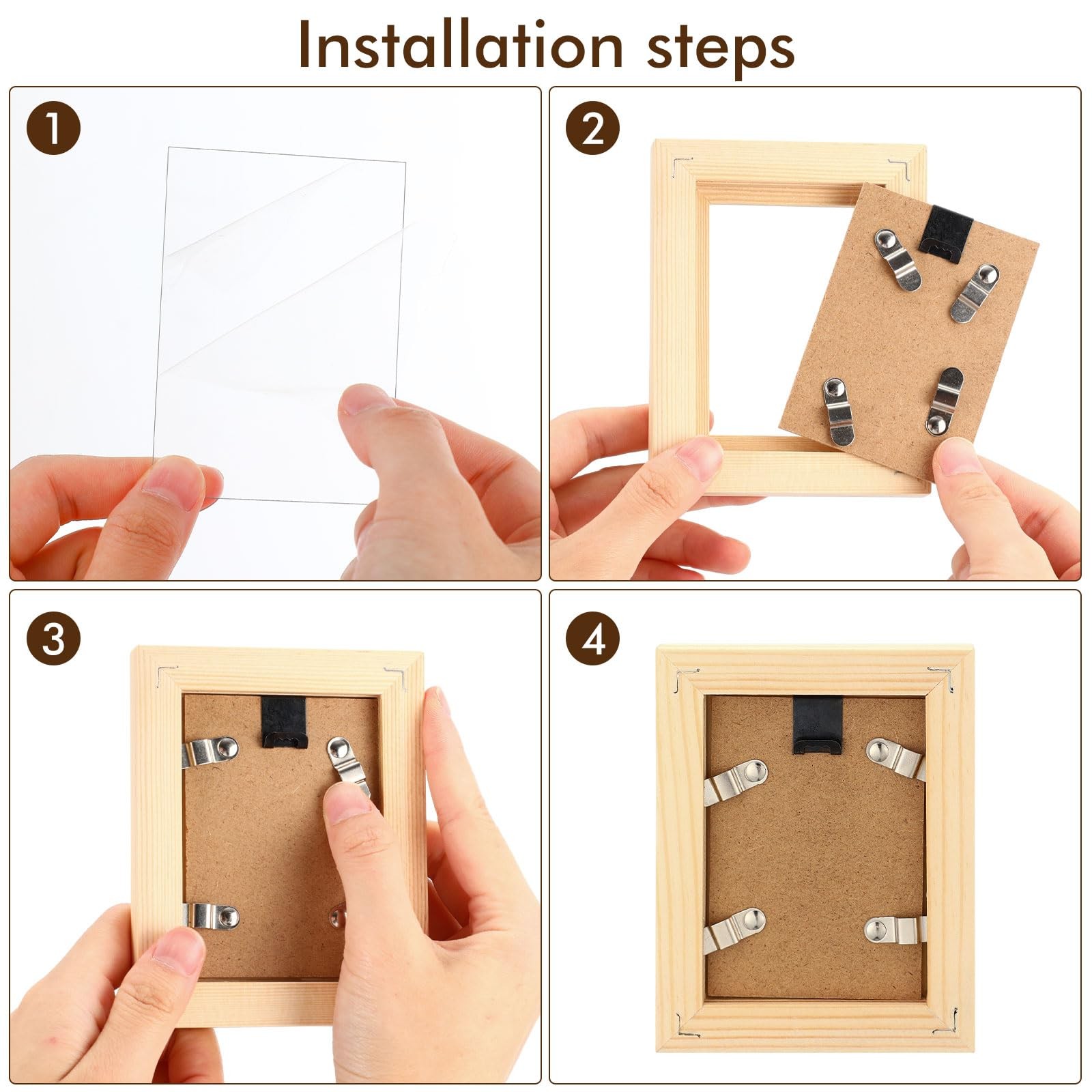 Kigley 6 Pcs 2.5 x 3.5 Inches Picture Frame Mini x inches, brown