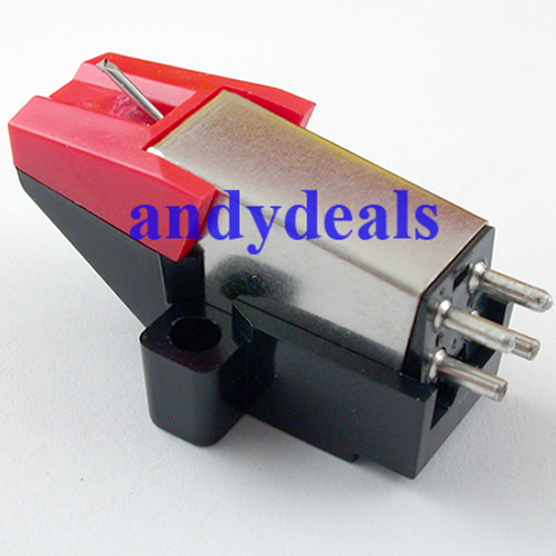 NEW BLACK TURNTABLE HEADSHELL + SANYO MG-09D CARTRIDGE + NEW NEEDLE