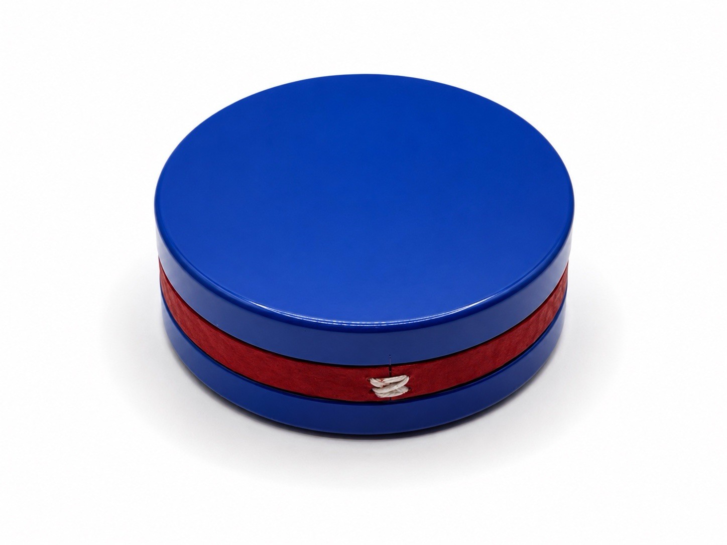 Vinyl Record Weight Stabilizer for Turntable – Blue w/ Red Leather Strap