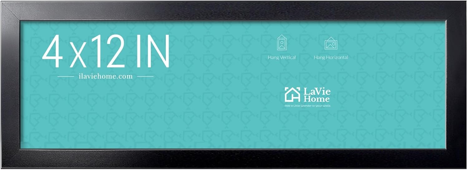 LaVie Home 4×12 Picture Frame Black, Panoramic for 4×12, Black