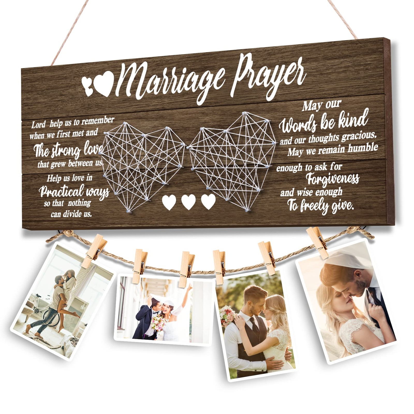 Wedding Gifts,Bachelorette & Bridal 15.7 x 5.9 x 1 inches, Brown, White