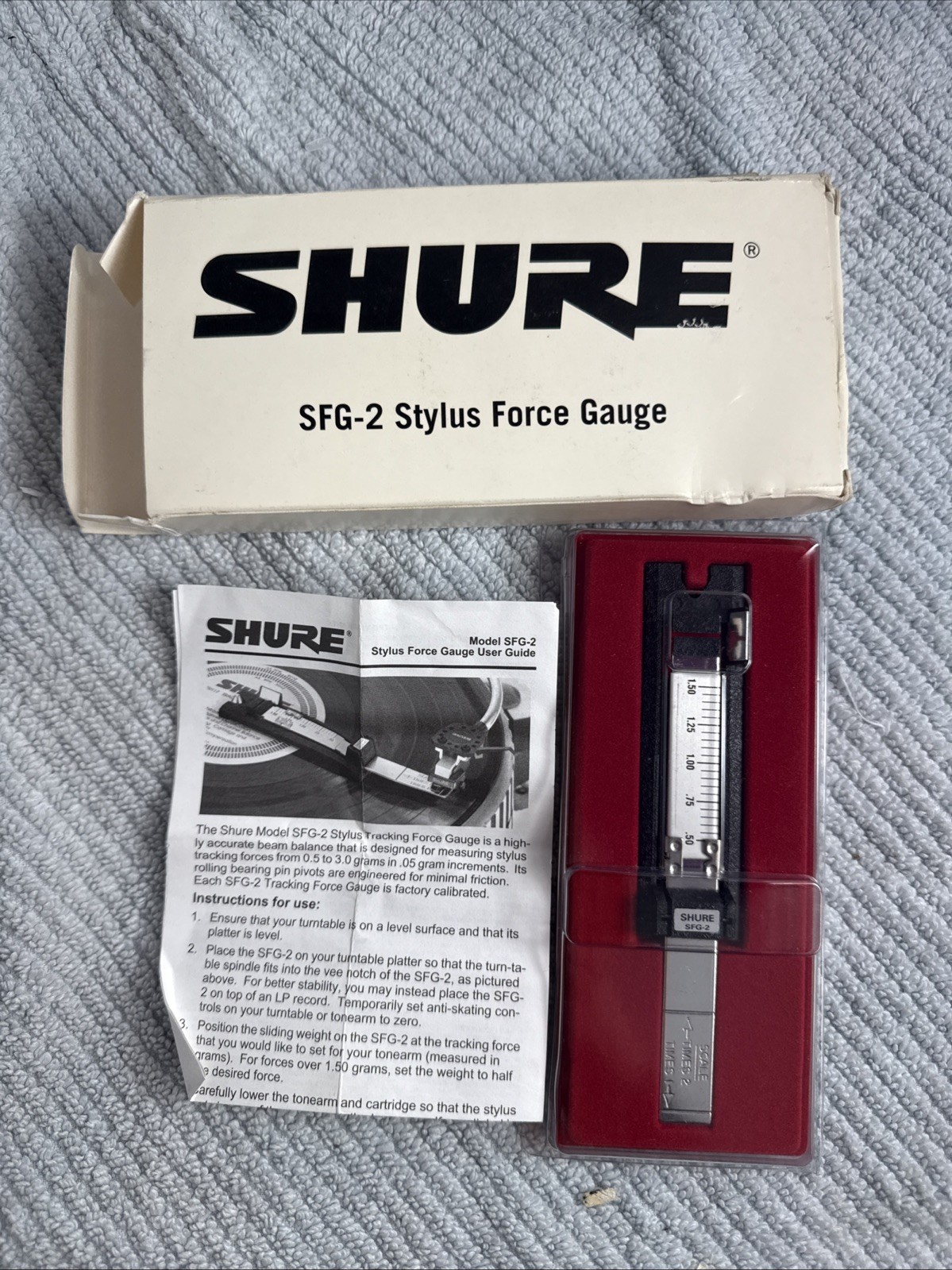 Shure SFG-2 Stylus Force Gauge Box + Manual