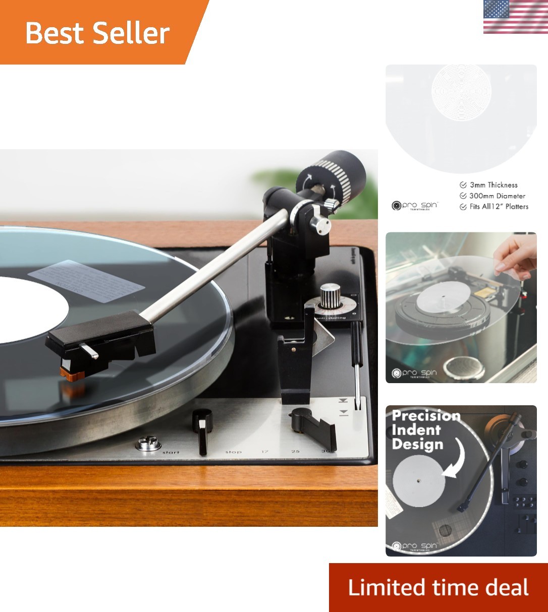Professional Antistatic Vinyl Turntable Mat – 12″ Slipmat with Noise Reduction