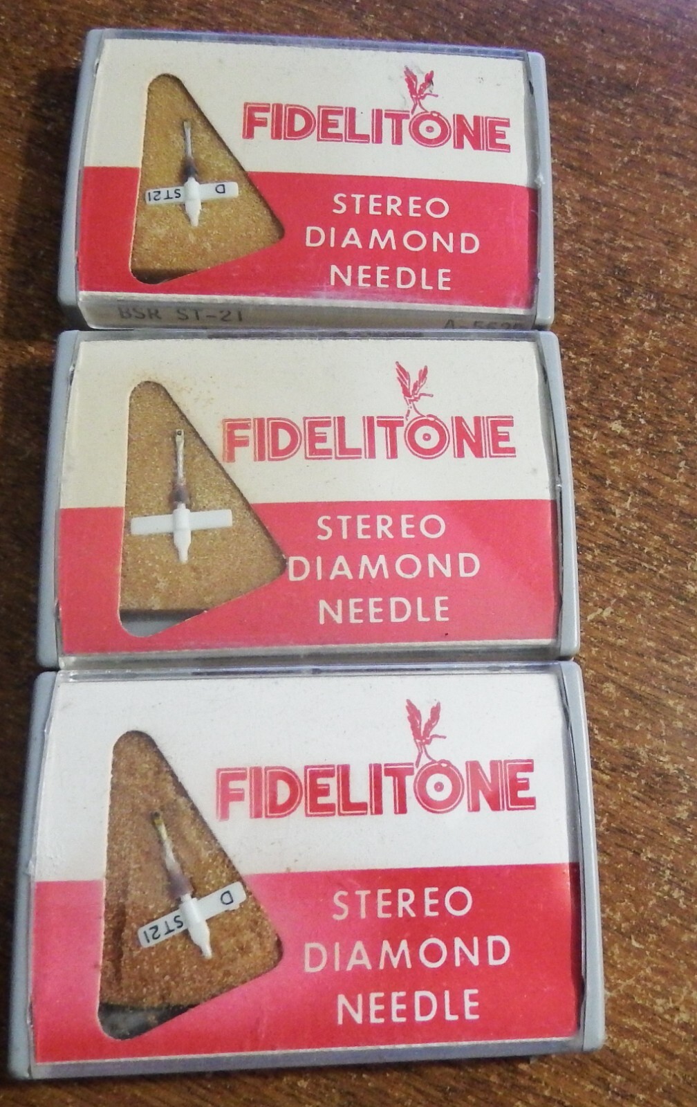 3 Fidelitone Stereo Diamond Needles BSR ST-21 A-562D NEW!