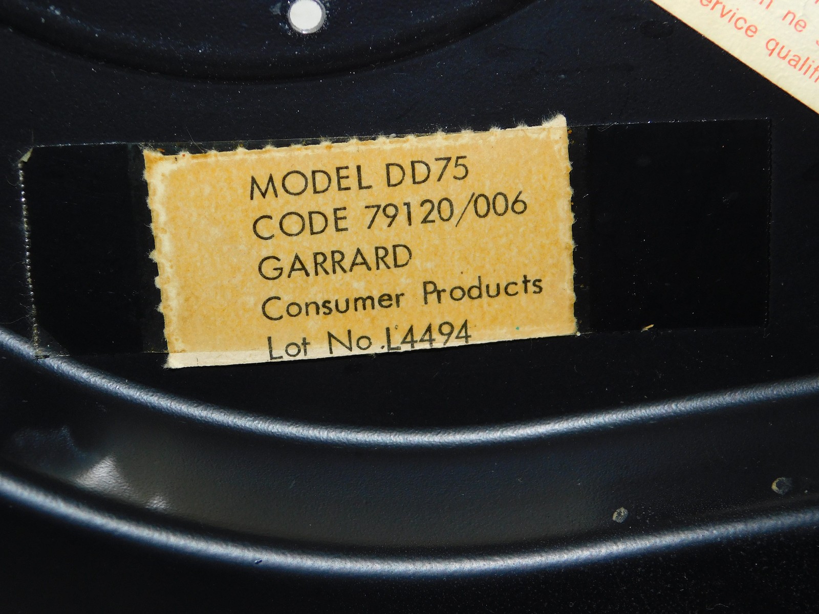 Garrard DD75 Turntable Power Cord & RCA Audio Cables (Parting out Whole Unit)
