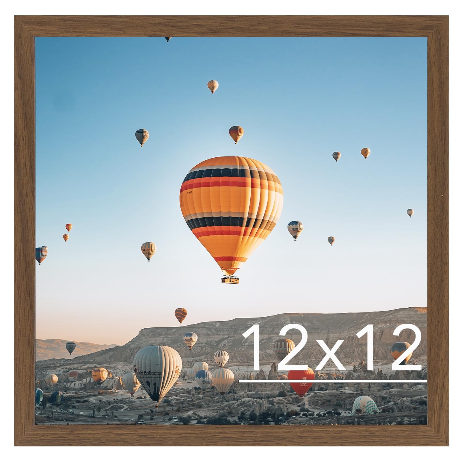 JCJMY 12×12 inch Picture Frame, Horizontal and Vertical inch, Brown