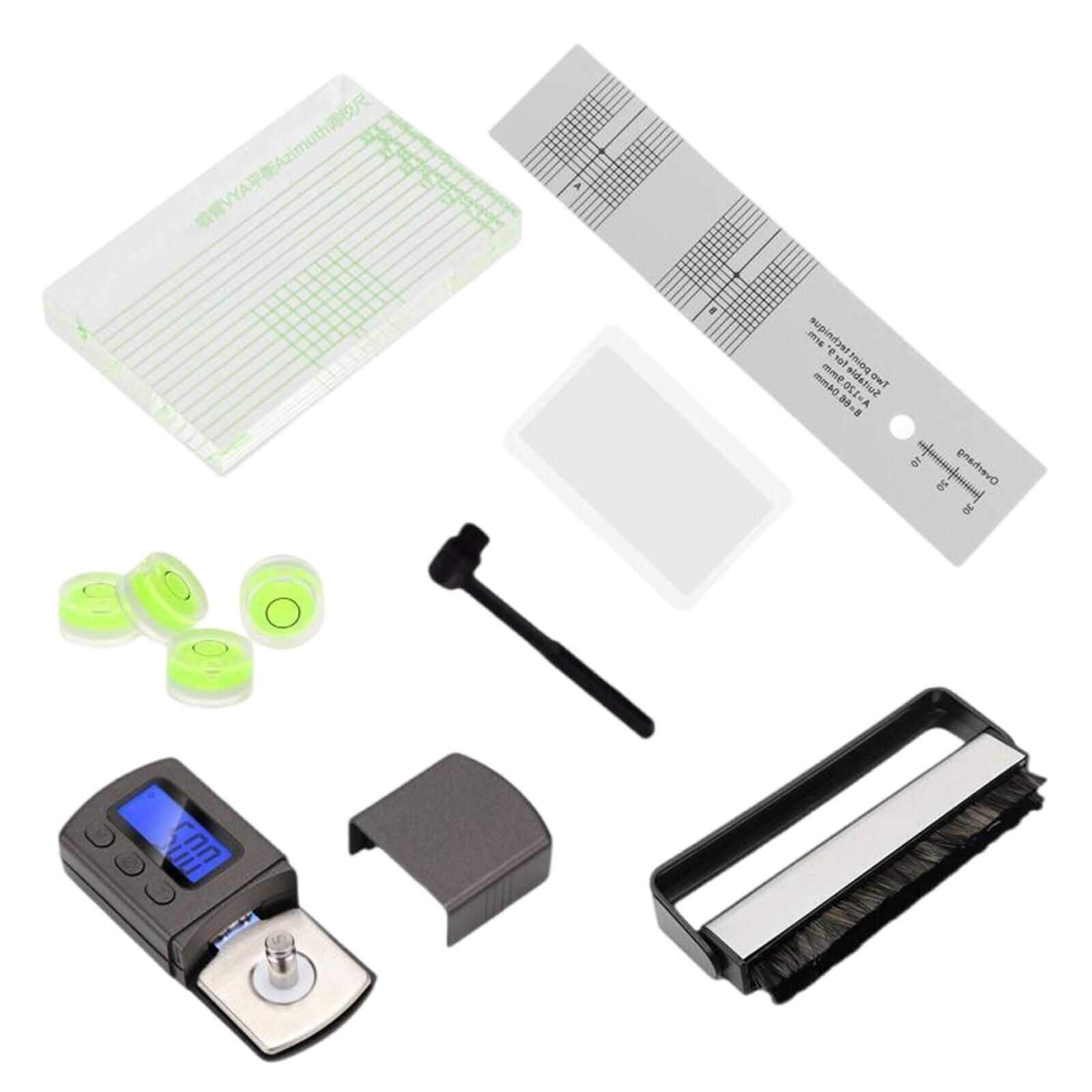 Turntable Tools Setup Kit Alignment Protractor Turntable Stylus LCD Force Scal8Z