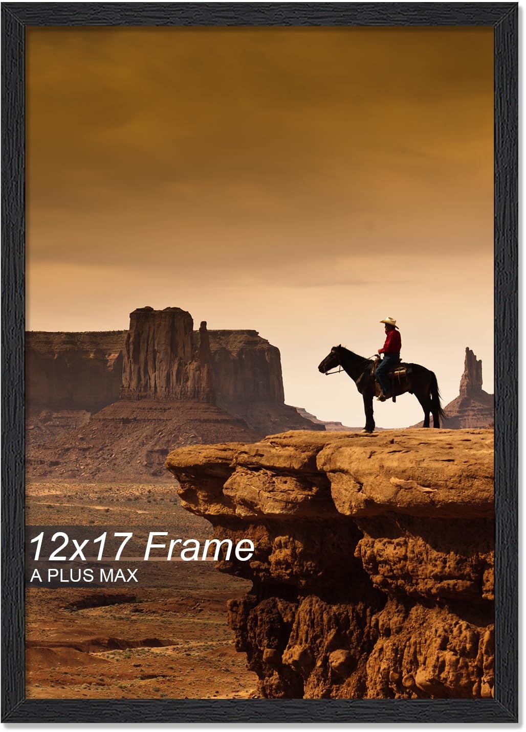 A PLUS MAX 12×17 Picture Frame, Black Engineered Wood Frame for 12×17,