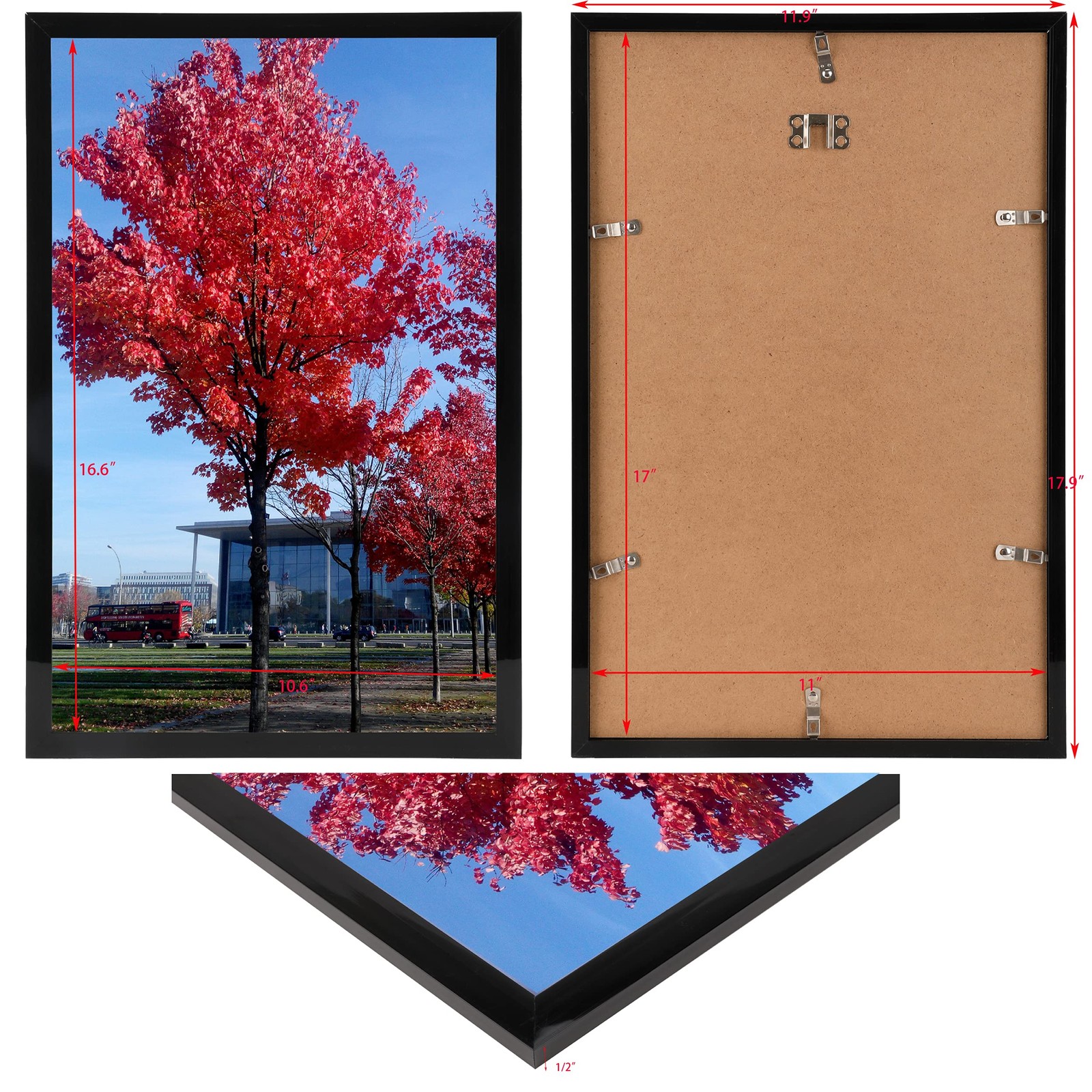 Medog 11×17 Picture Frame in Black, Display pictures 11×17, 1P Black