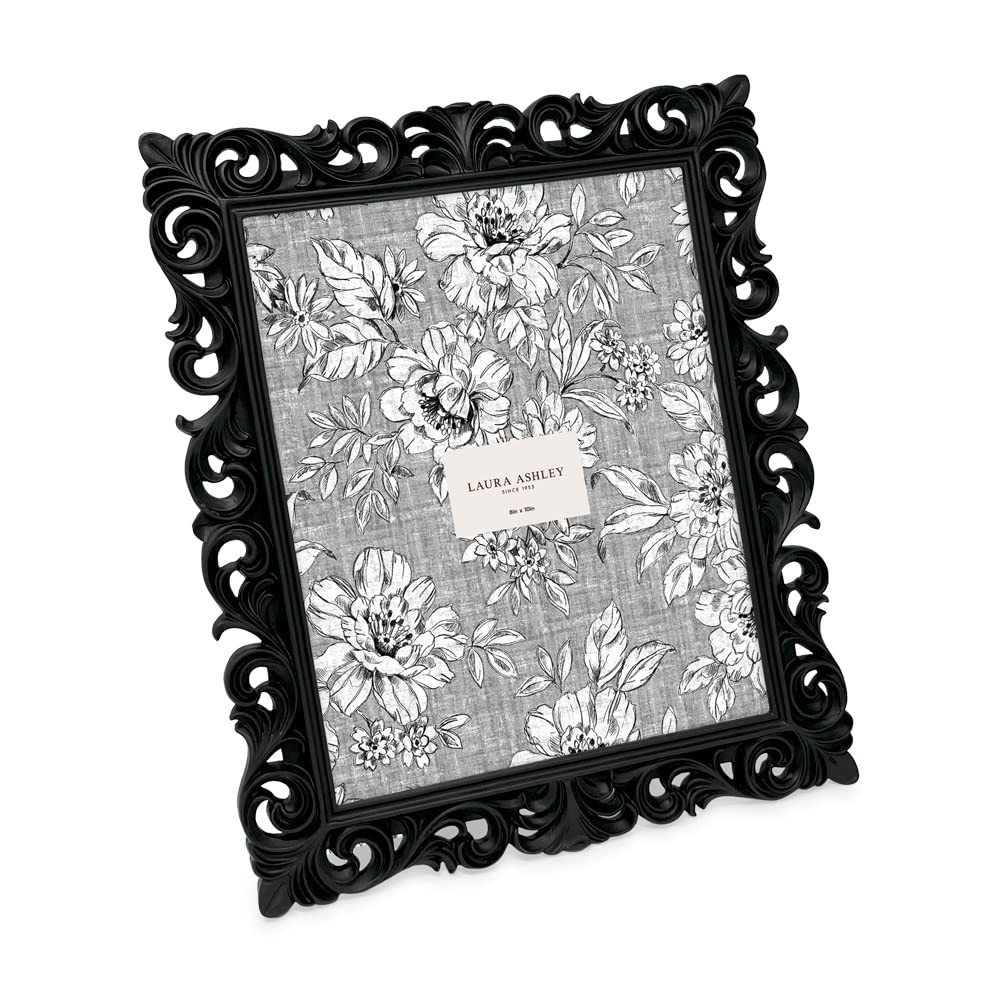 Laura Ashley 8×10 Black Vintage Inspired Resin Scroll Design 8×10,