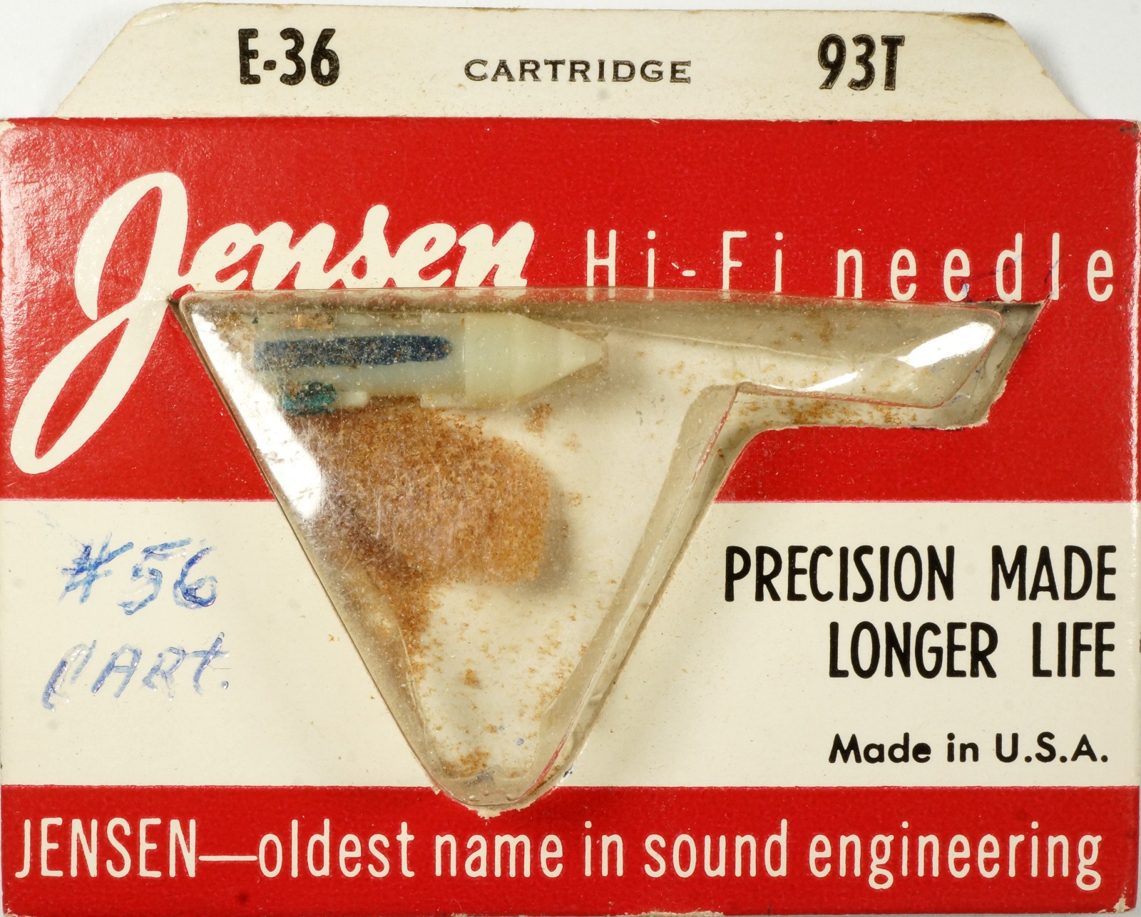 NOS Jensen E-36 Needle for Webster Electric V8-1 Zenith 142-80 33 1/3 45 78 RPM