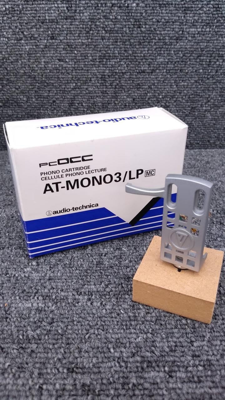 Audio-Technica AT-MONO3/LP MC Mono Phono Cartridge PCOCC w/ Headshell Tested