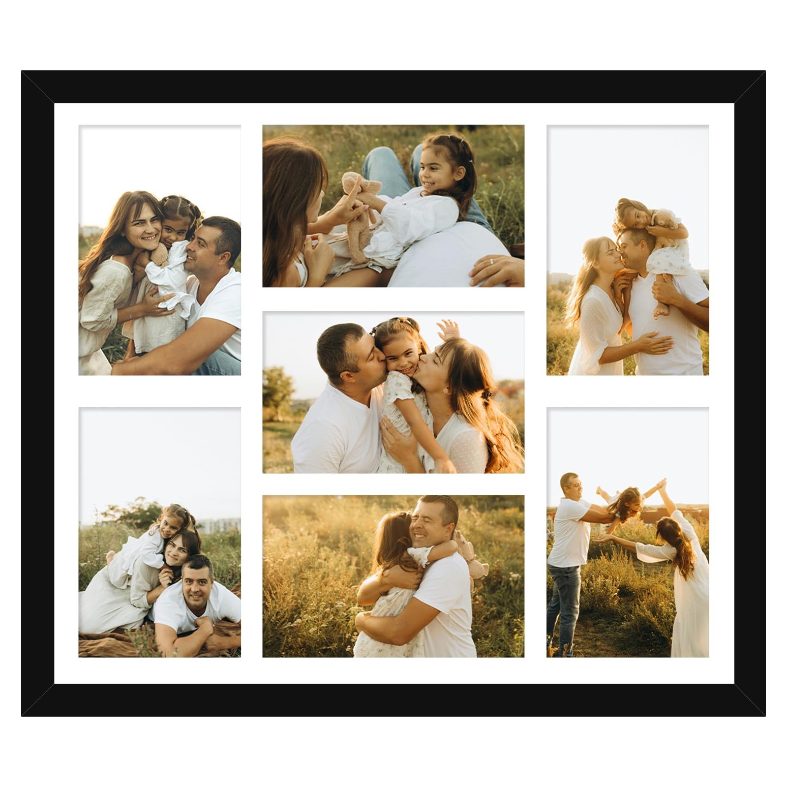 HEYTUYA 4×6 Picture Frame 12 inches x 14 inches, Black Frame, White Mat