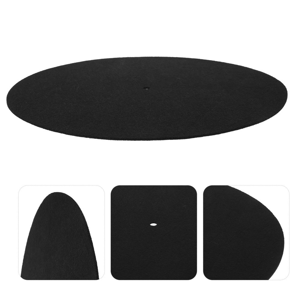 Record Player Wool Turntable Mat Black Slipmat for Vinyl Record Protection