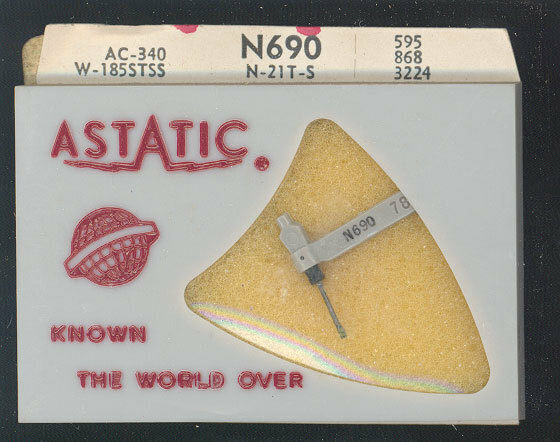 Astatic N690 Sonotone 21T 23T 24T 35T 43T needle dual stereo Sapphire