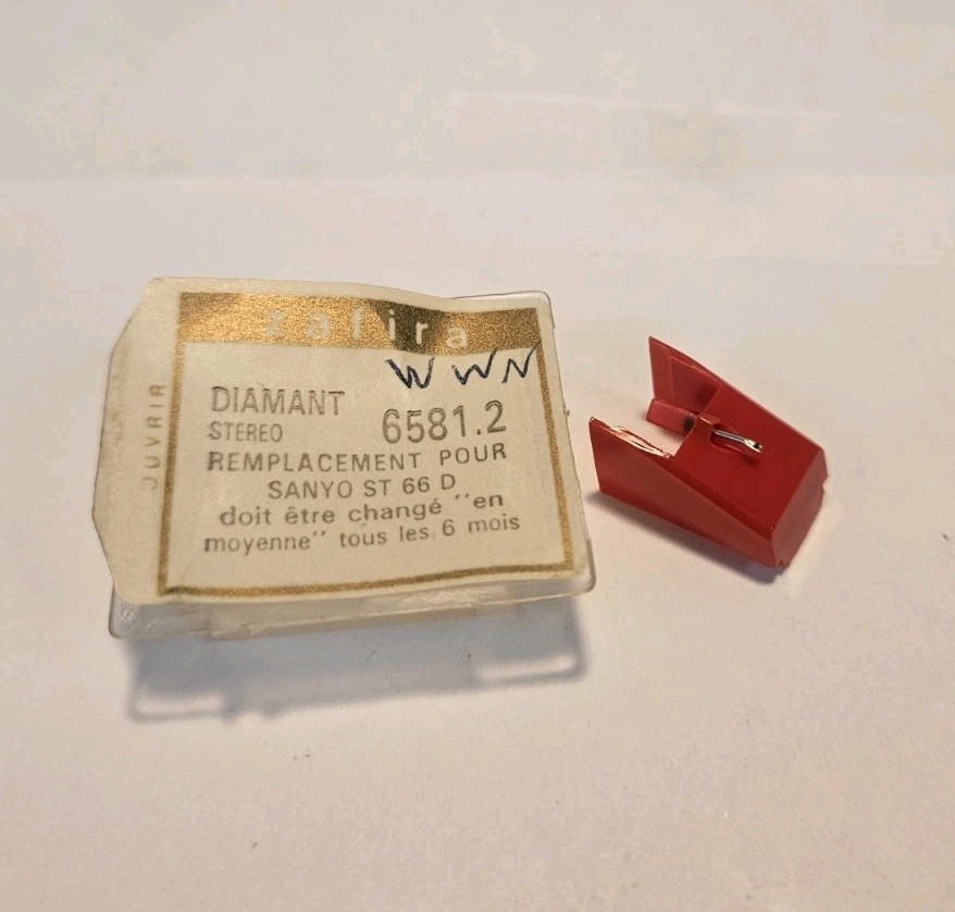 Sanyo ST 66 D PHONO NEEDLE Stylus ZAFIRA 6581.2 NOS Open Box Vintage