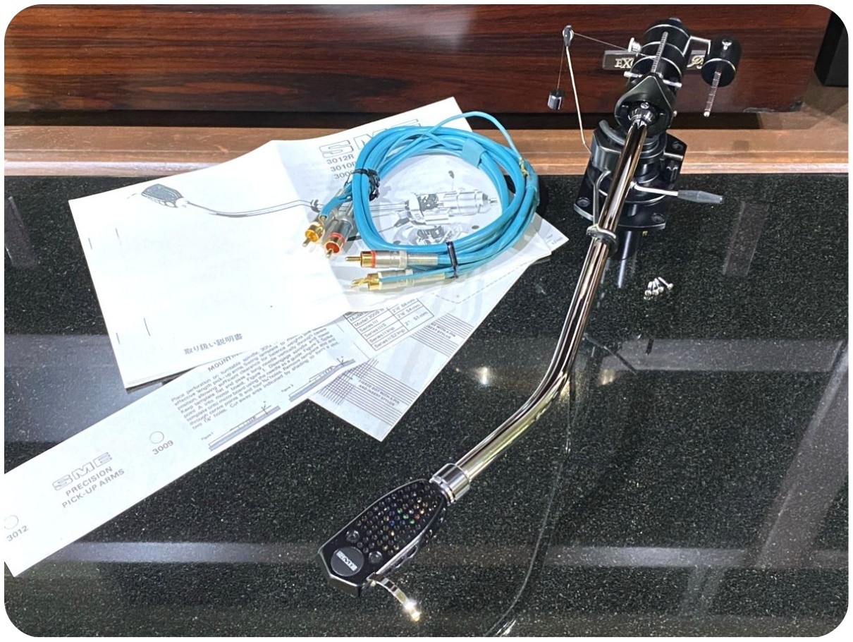 SME 3012-R Pro Long Tonearm w/ Headshell RCA Cable Tested Works Japan GS03 2.0