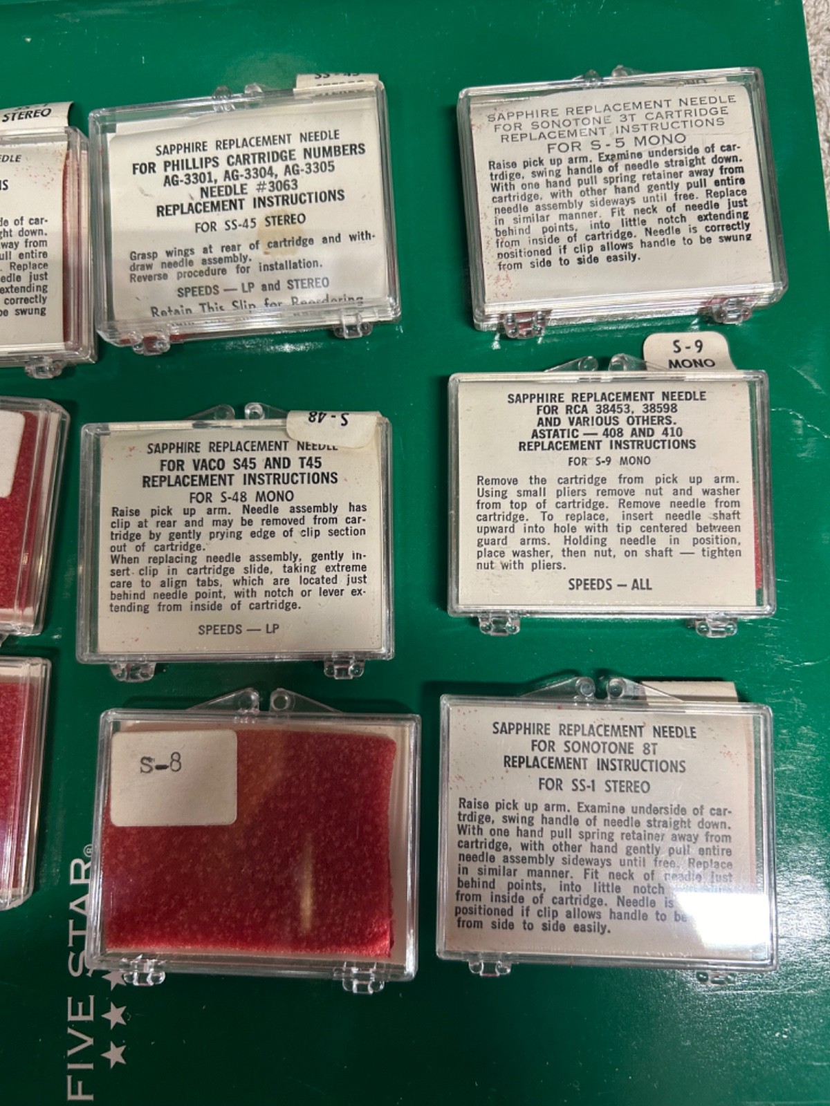 Phonograph/Turntable Stylus Lot, 73 Sealed Pcs, EV, Magnavox, Columbia, B&O!!