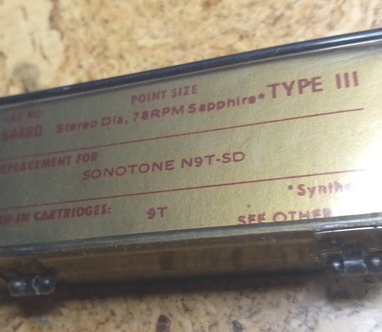Recoton Type III Replacement Needle / 544-SD For Sonotone N9T-SD Cartridges nos
